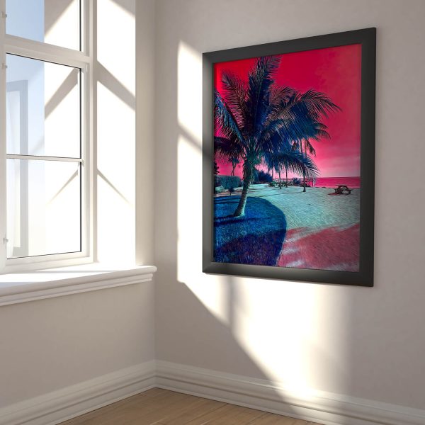 Red Sky And Palm Digital Art Picture Two