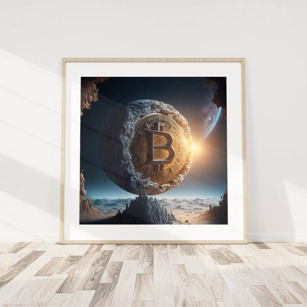 Bitcoin In Space Digital Illustration Fourth Image