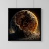 Bitcoin In Space Printable Digital Illustration, Poster Fourth Image