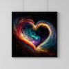 Heart in Space Printable Digital Illustration Fourth Image
